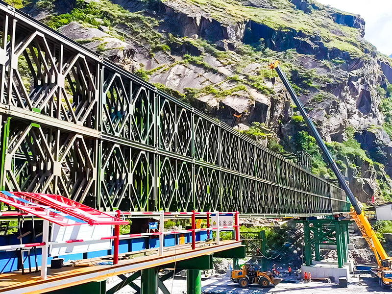 CB 200 বেইলি ব্রিজ ফোর-রো ডাবল-লেয়ার রিইনফোর্সড বেইলি ব্রিজ